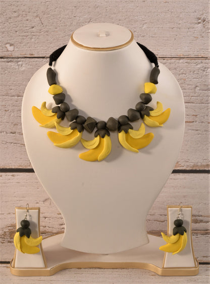 Samidh Palash Clay Necklace & Earring set