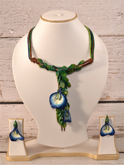 Aparajita Clay Necklace & Earring set