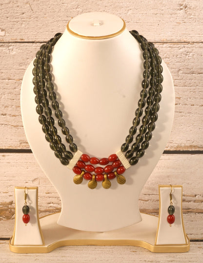 Audrey Naga Tribal Necklace & Earrings  set