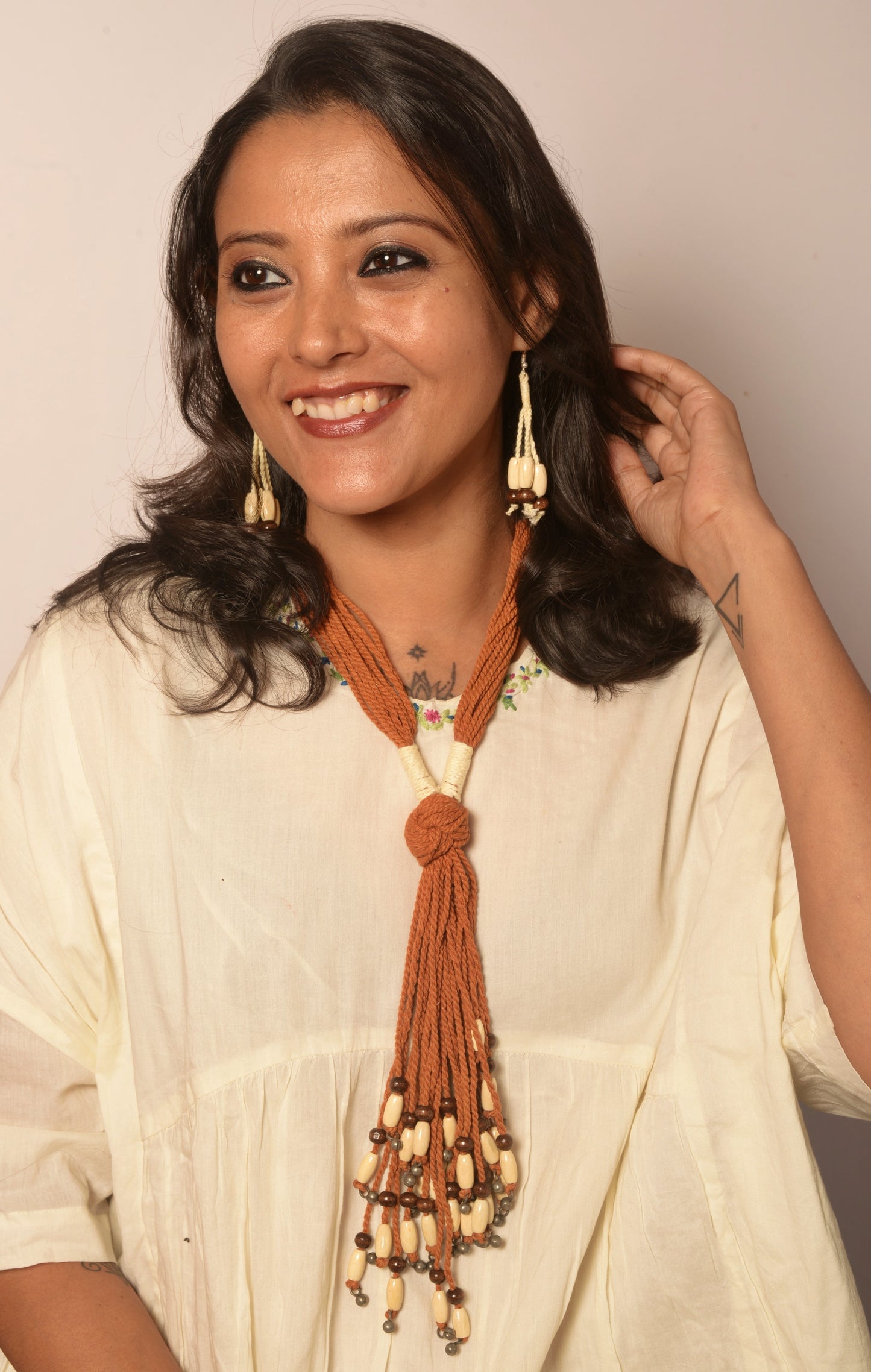 Abhati Fabric Necklace & Earrings set