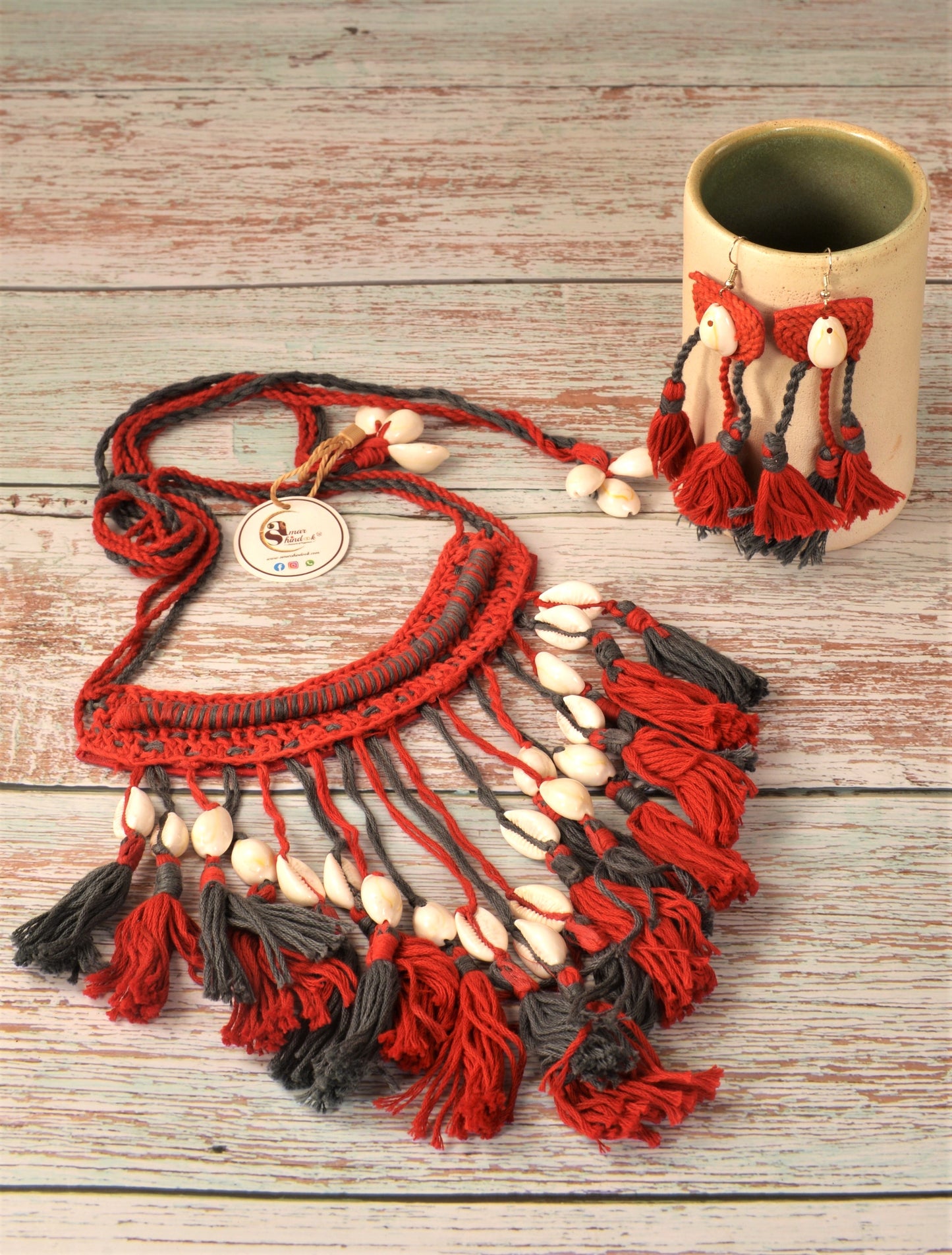 Abheri Fabric Necklace & Earrings set
