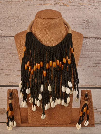 Abhijiti Fabric Necklace & Earrings set