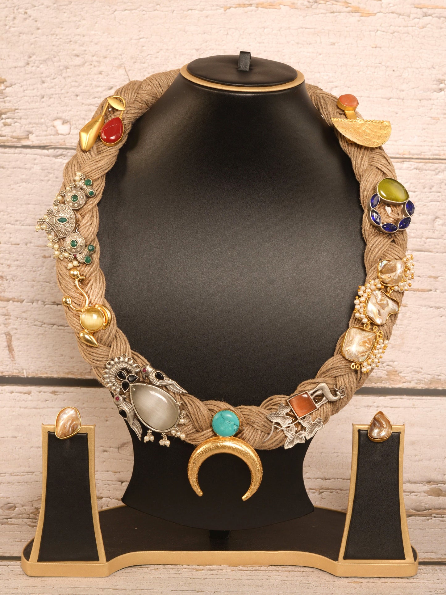 Aishani Jute Ornamental Necklace & Earrings set