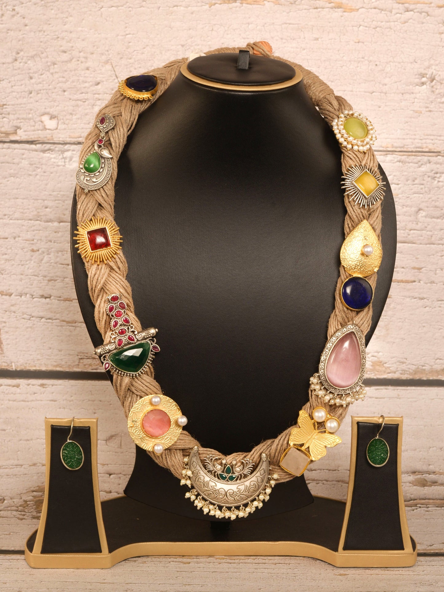 Agrima Jute Ornamental Necklace & Earrings set
