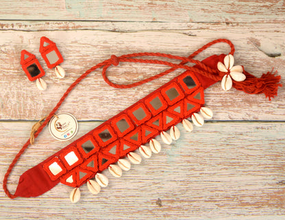 Anamika Mirror work Necklace & Earrings  set