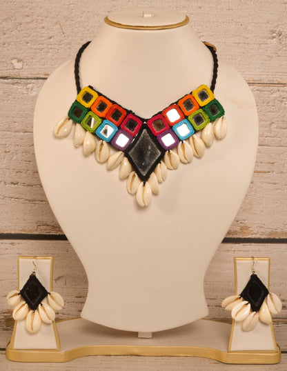 Baidehi Mirror work Necklace & Earrings  set