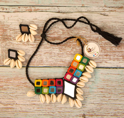 Baidehi Mirror work Necklace & Earrings  set