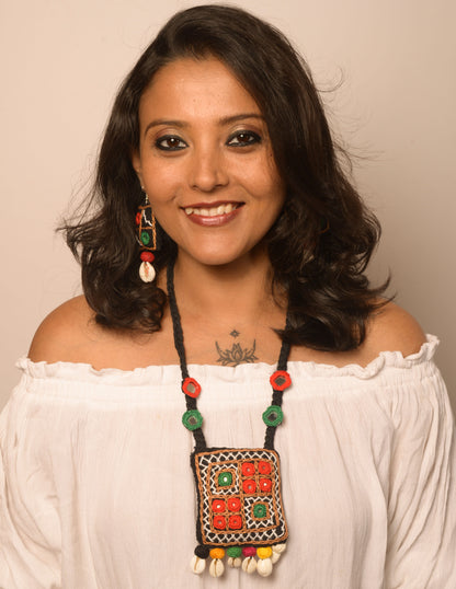 Chandraja Mirror work Necklace & Earrings  set