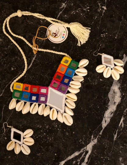 Anandita Mirror work Necklace & Earrings  set