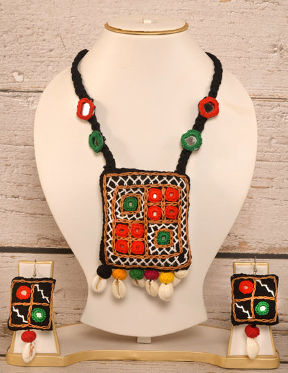 Chandraja Mirror work Necklace & Earrings  set