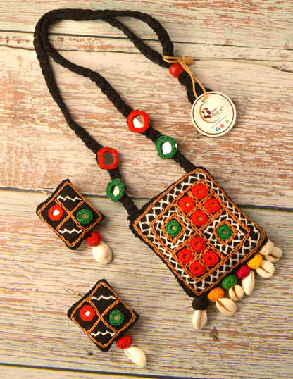 Chandraja Mirror work Necklace & Earrings  set