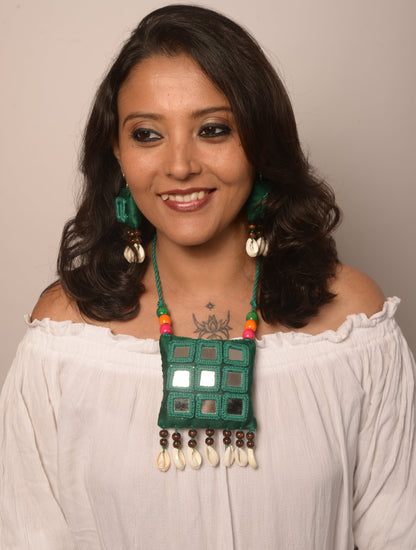 Chitrali Mirror work Necklace & Earrings set