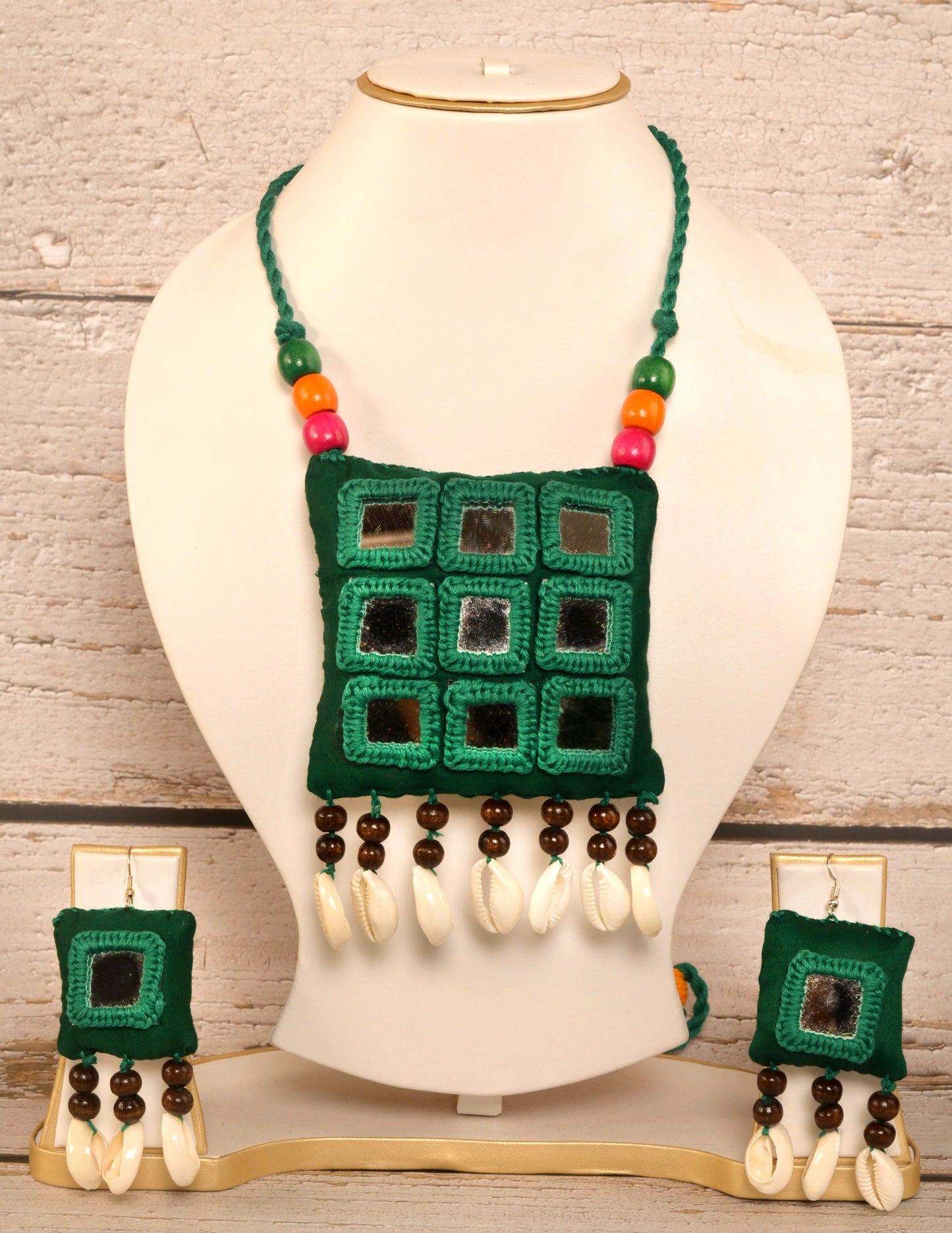 Chitrali Mirror work Necklace & Earrings set