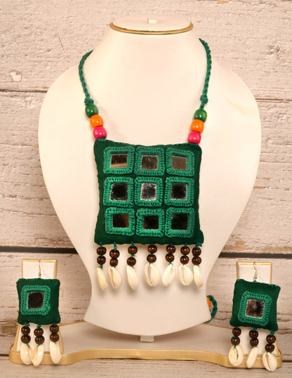 Chitrali Mirror work Necklace & Earrings set
