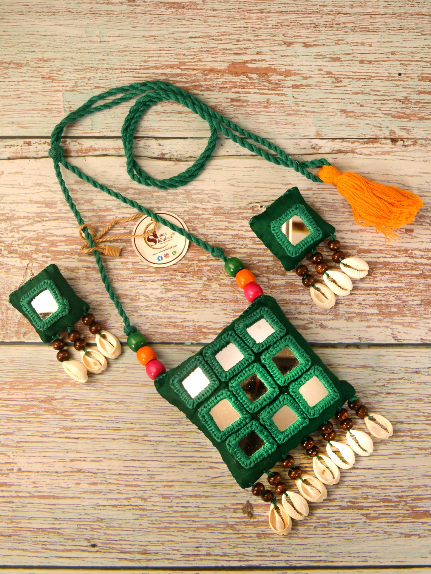 Chitrali Mirror work Necklace & Earrings set