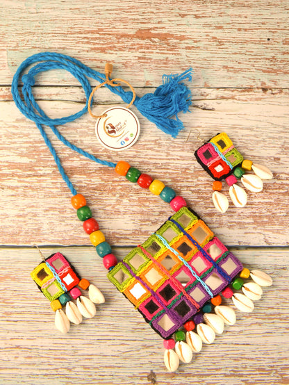 Banani Mirror work Necklace & Earrings set