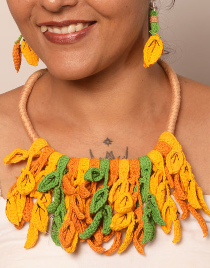 Udgita Crochet Necklace & Earrings  set
