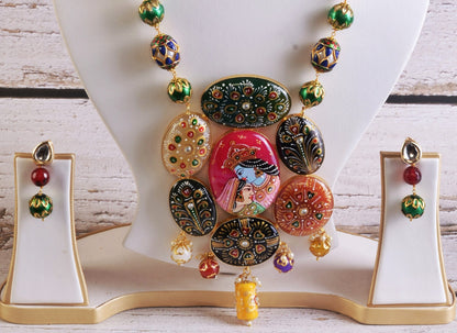 Deepakala Tanjore Necklace & Earrings  set