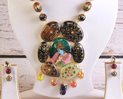Darmika Tanjore Necklace & Earrings  set