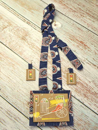 Adarsha Fabric Kolkata Theme Necklace & Earrings set