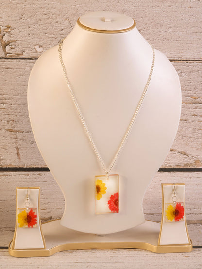 Diana Resin Pendant & Earrings set