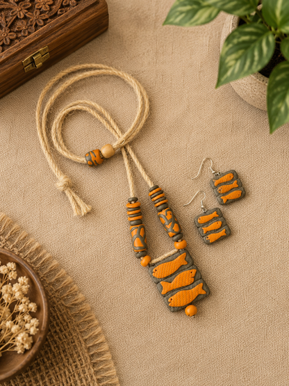 Krisha Poly Ceramic Necklace & Earring set