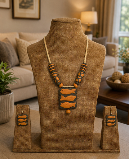 Krisha Poly Ceramic Necklace & Earring set