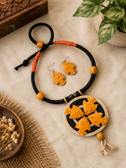 Niva Poly Ceramic Necklace & Earring set