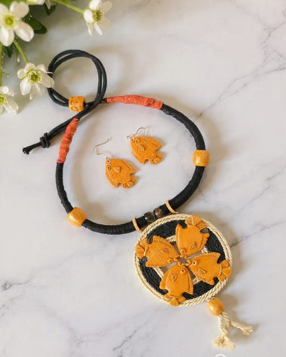 Niva Poly Ceramic Necklace & Earring set
