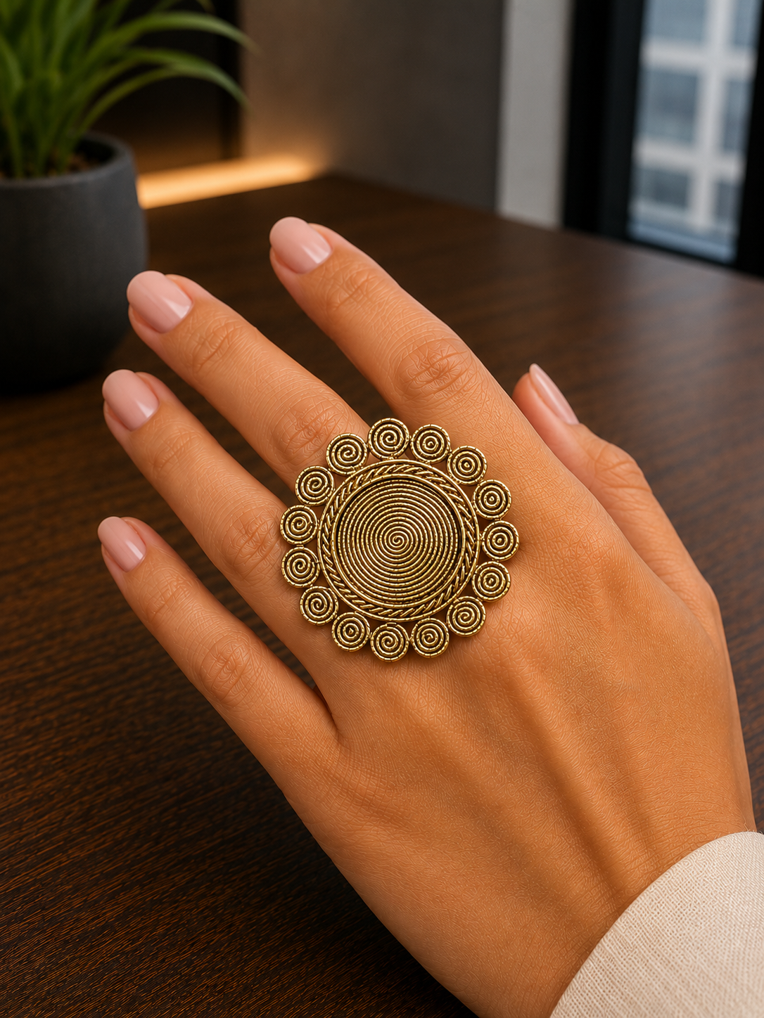 Agrima Dokra Finger Ring