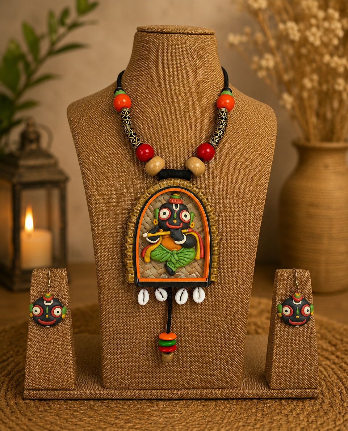 Madhusudana Poly Ceramic Necklace & Earring set