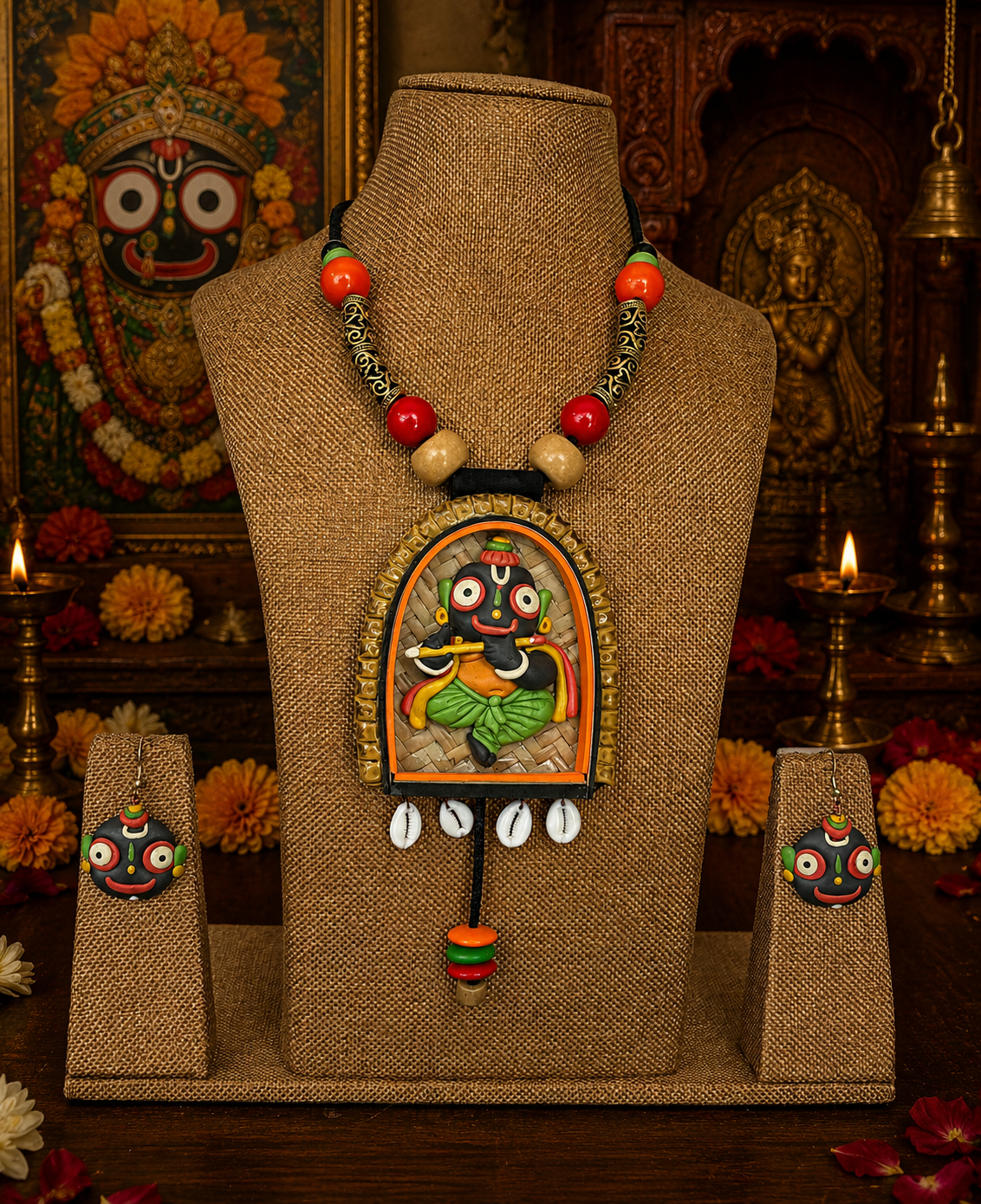 Madhusudana Poly Ceramic Necklace & Earring set