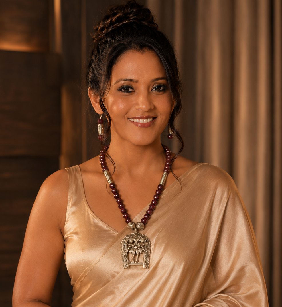 Manya Ganesha Dokra Necklace & Earrings  set
