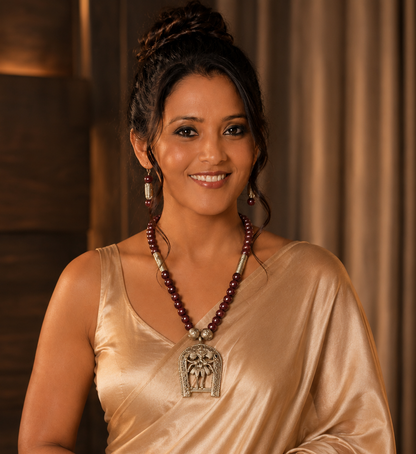 Manya Ganesha Dokra Necklace & Earrings  set