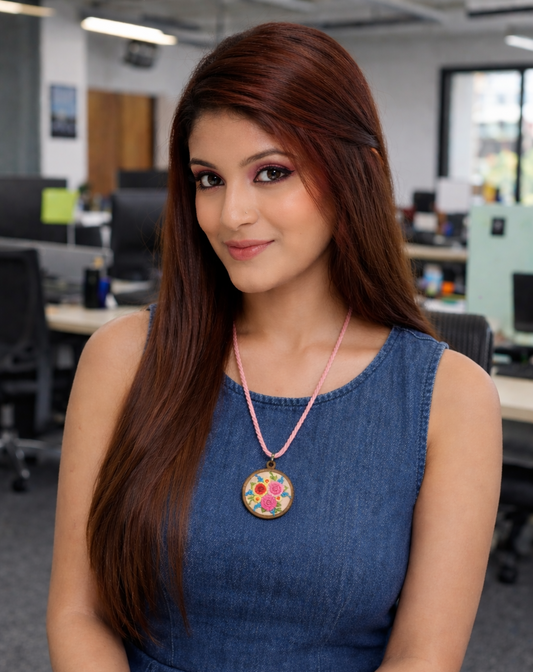 Nainika Embroidered Fabric Necklace & Earrings set