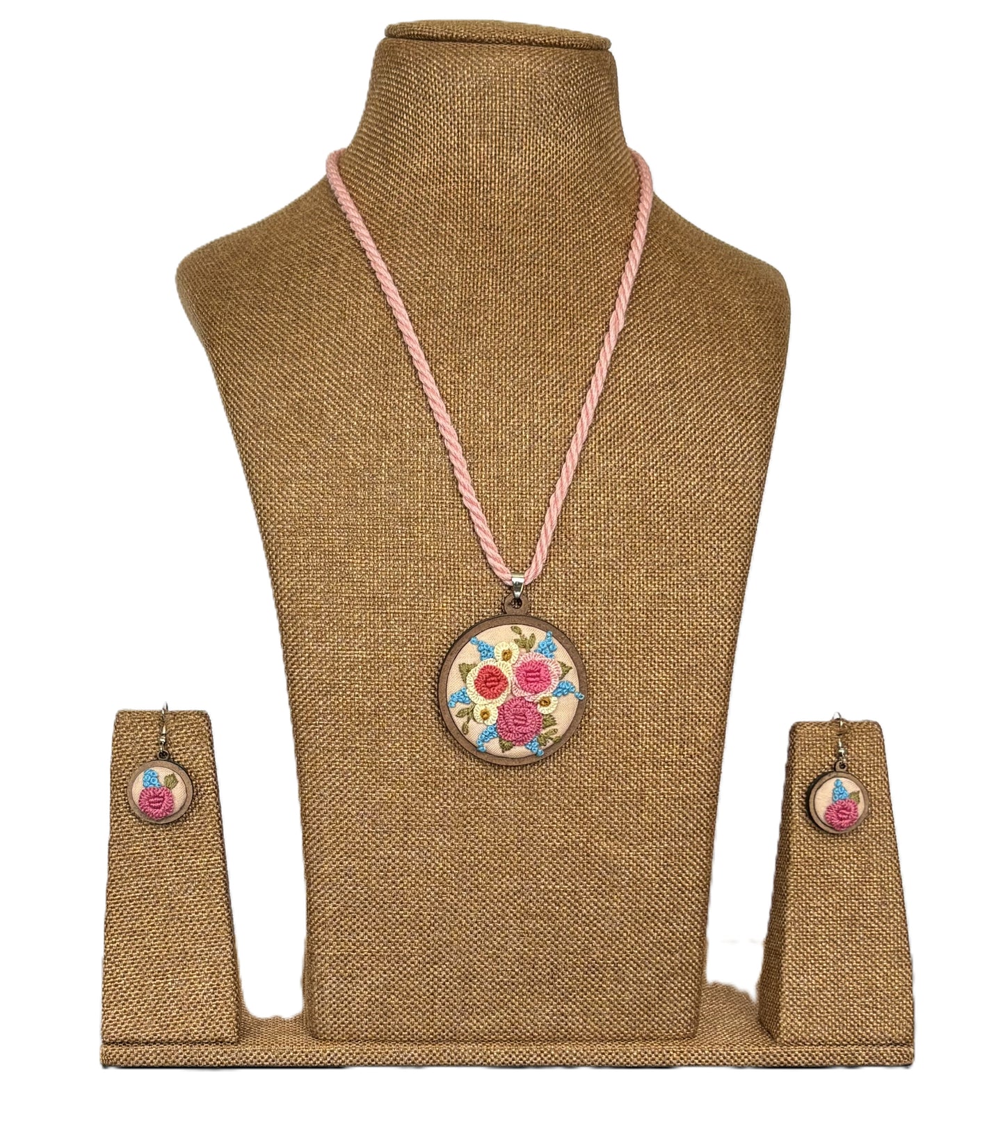 Nainika Embroidered Fabric Necklace & Earrings set