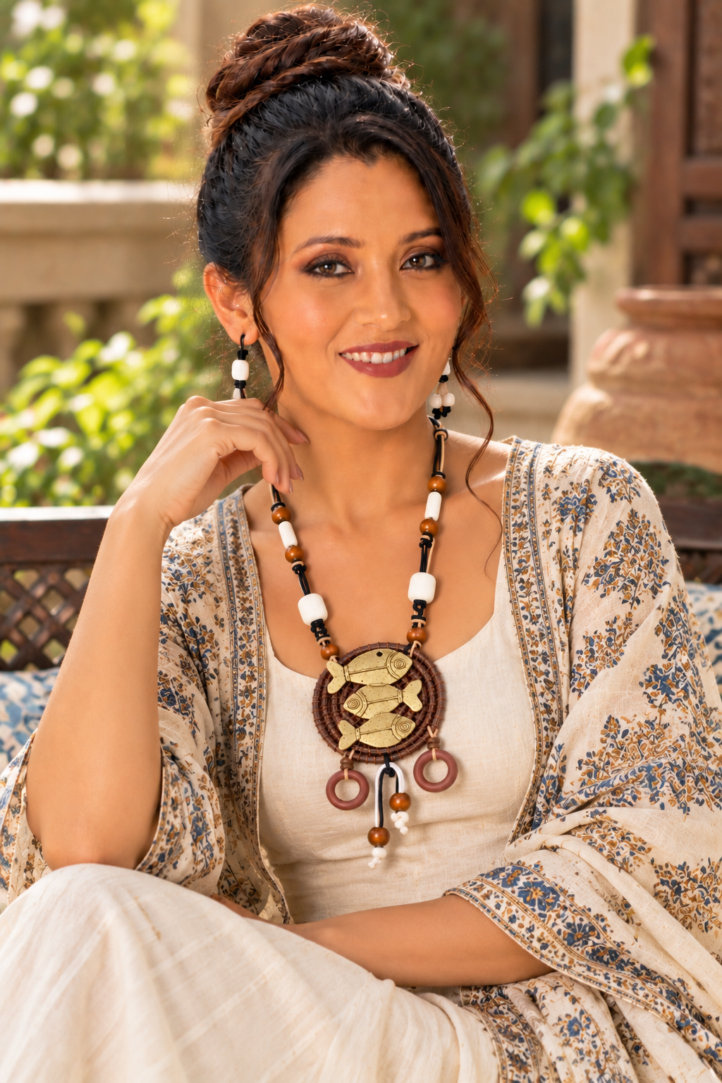 Prisha Dokra Necklace & Earrings Set