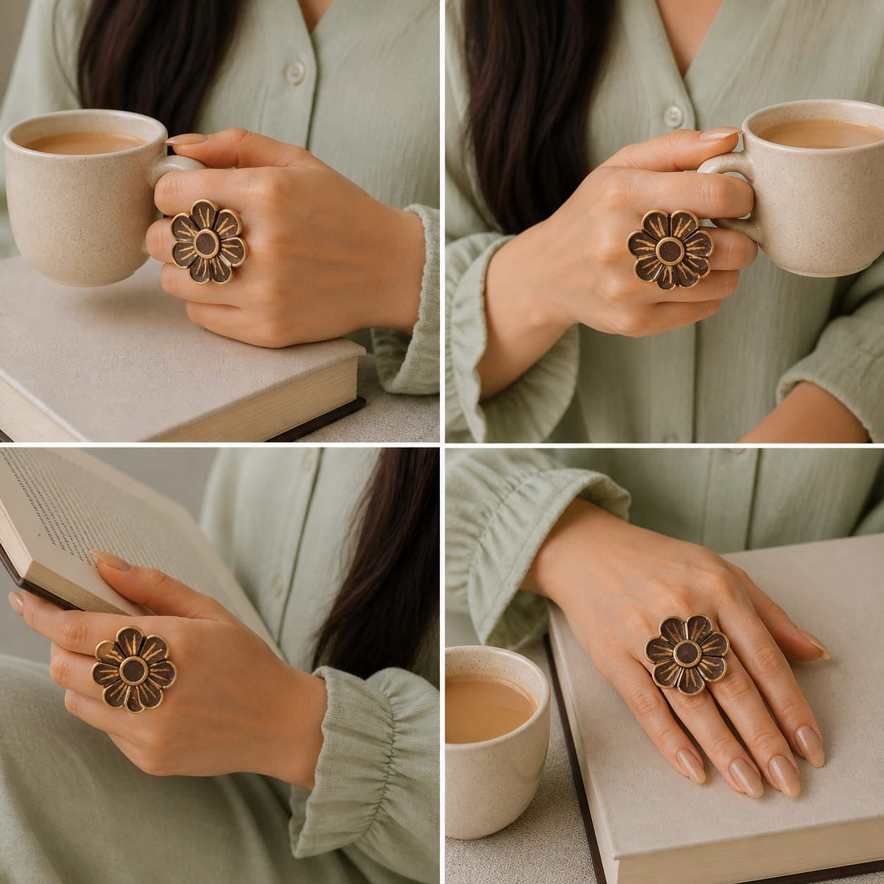 Sana Coco Shell Finger Ring