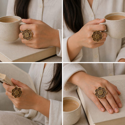 Freya Coco Shell Finger Ring