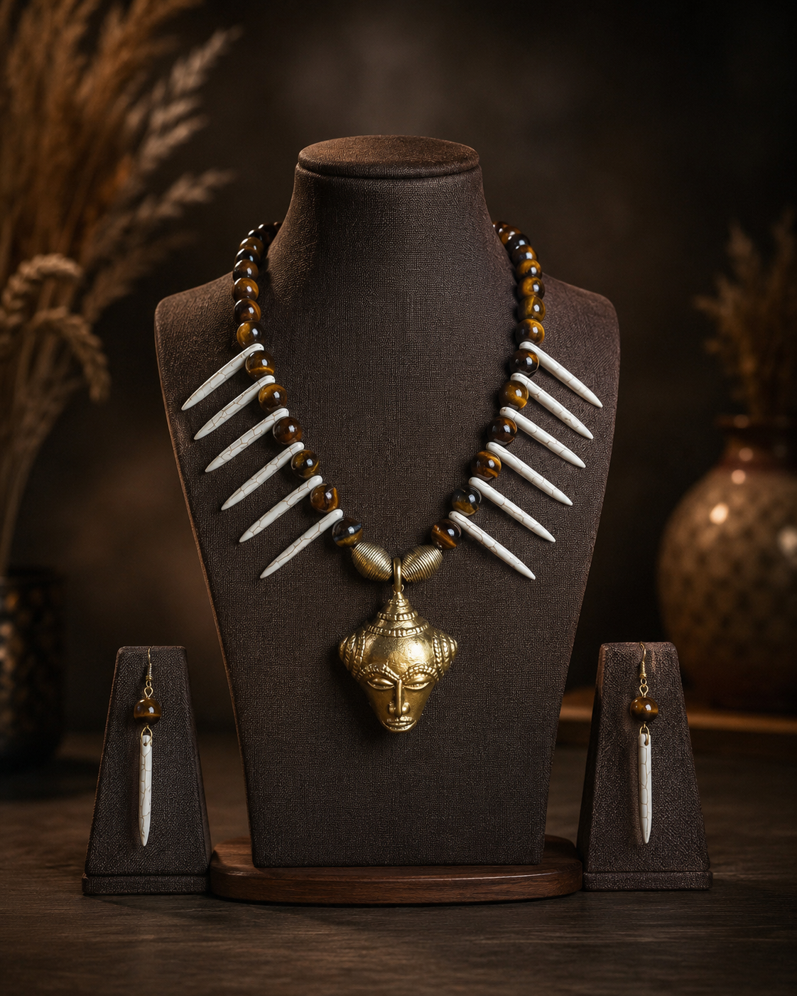 Suha Dokra Tribal Necklace & Earrings  set
