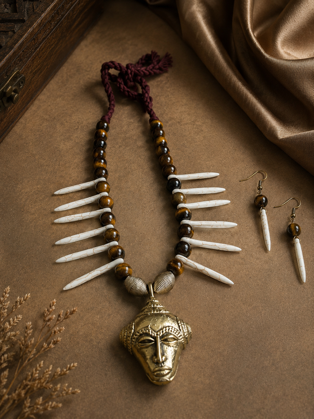 Suha Dokra Tribal Necklace & Earrings  set