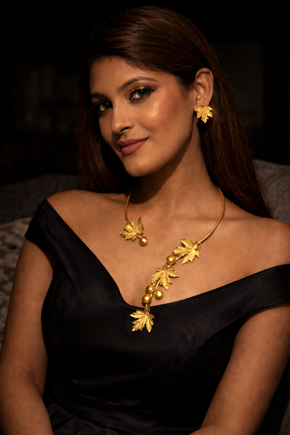 Aadhya Brass Necklace & Earring set